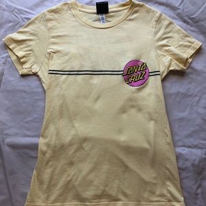 Santa Cruz Yellow and Pink Logo Tee